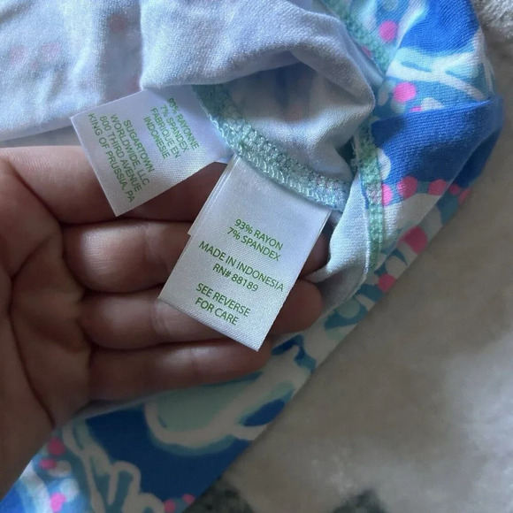 Lilly Pulitzer UPF 50 + Cotton Sophie Dress Into the Deep Size XXS Pink Blue - Picture 4 of 8